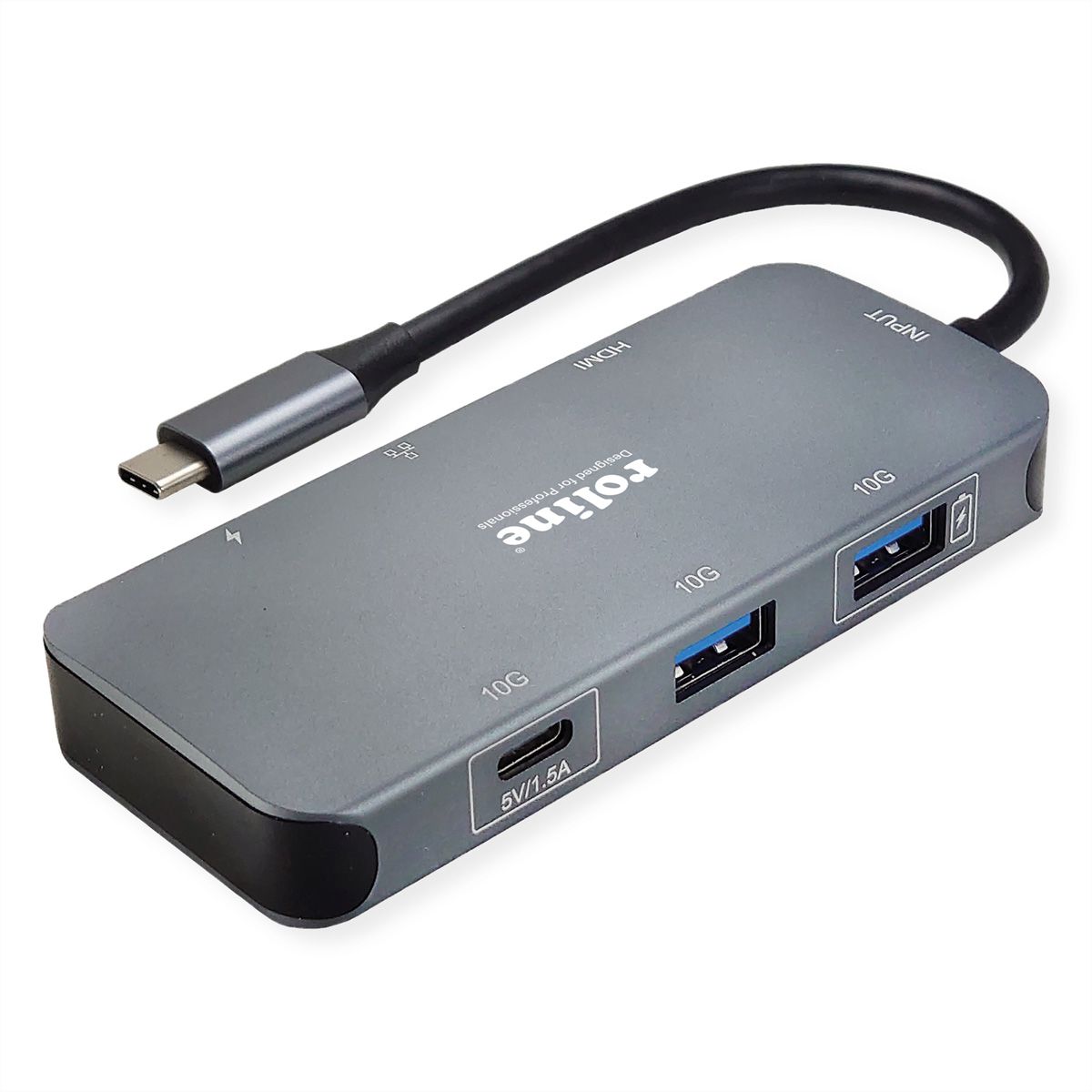 ROLINE Station d'accueil USB-C, HDMI 4K, USB-A, USB-C, PD, LAN
