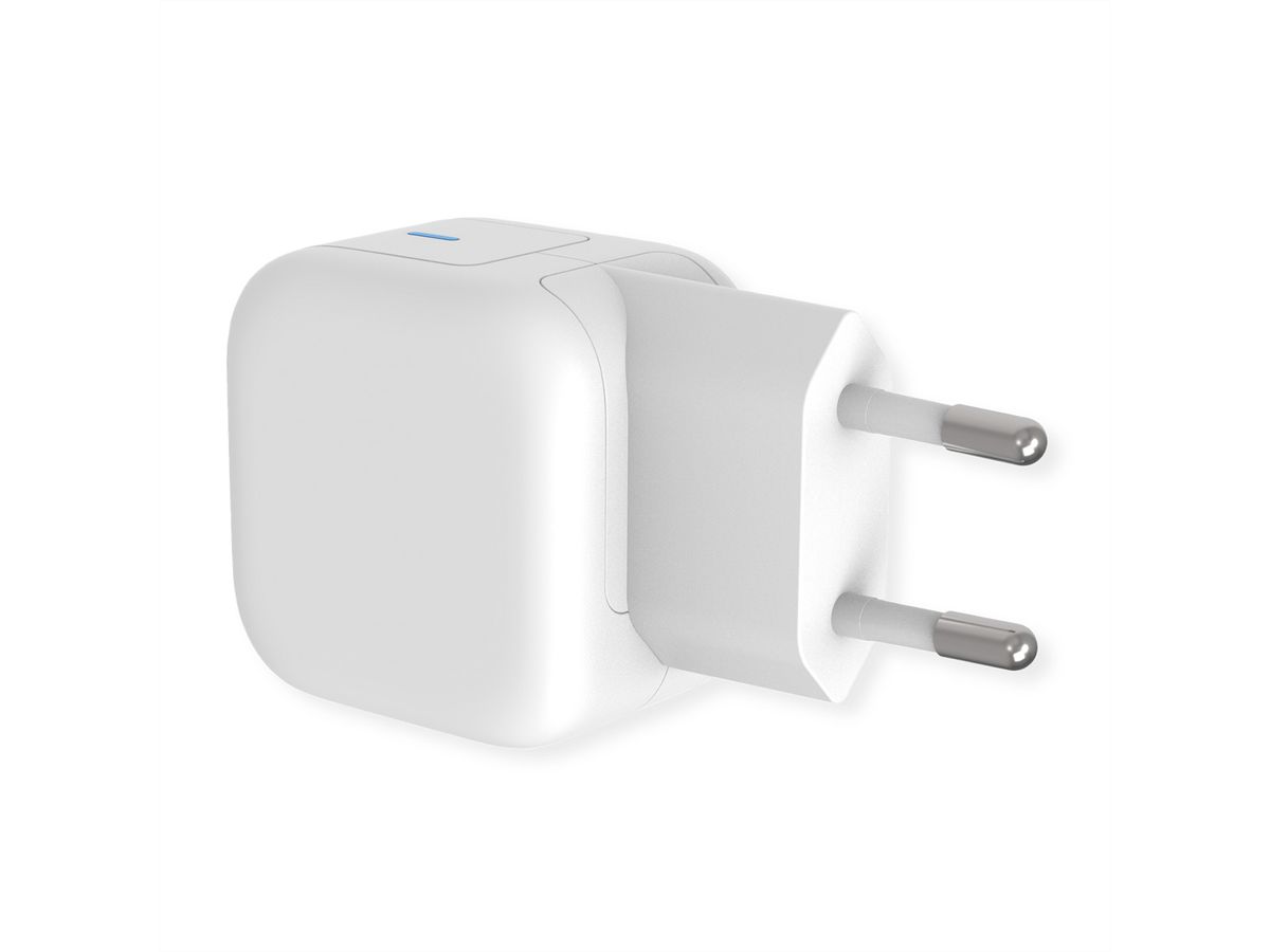 ROLINE Chargeur USB avec prise Euro, 1 port, QC3.0, GaN, 20W