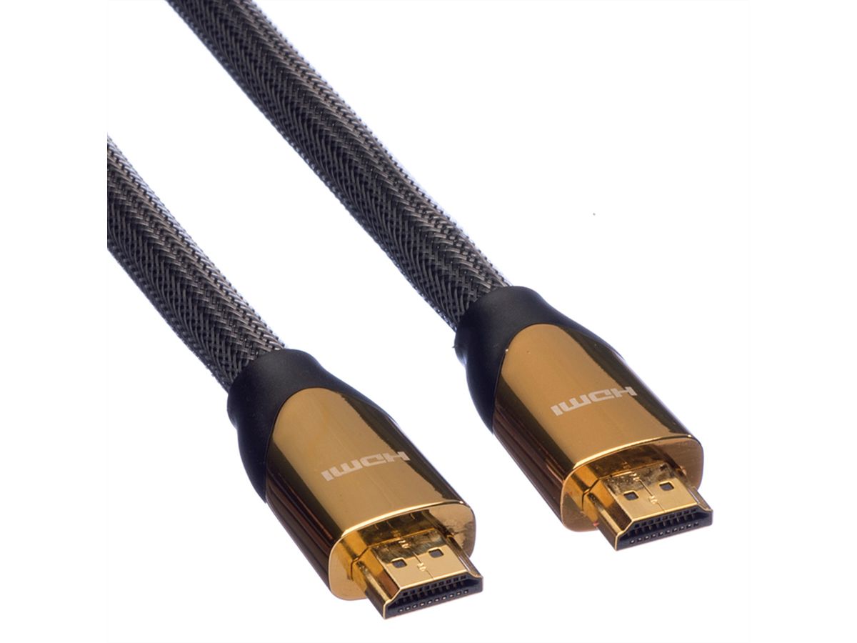 ROLINE PREMIUM Câble HDMI Ultra HD avec Ethernet, 4K, M/M, noir, 1 m