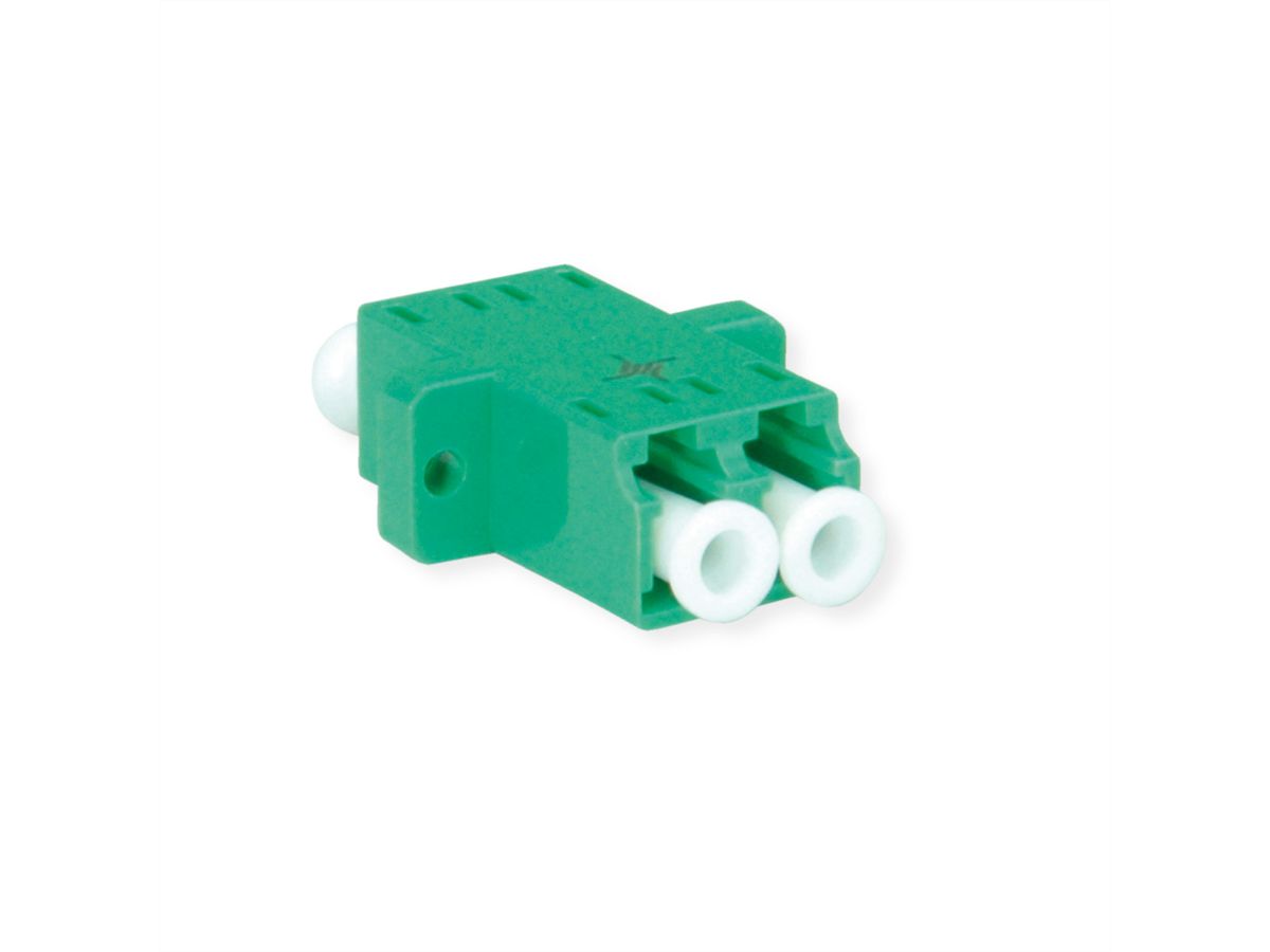 TELEGÄRTNER Coupleur LC/APC Duplex, Singlemode, Manchon en céramique, boîtier en plastique, vert, Z77