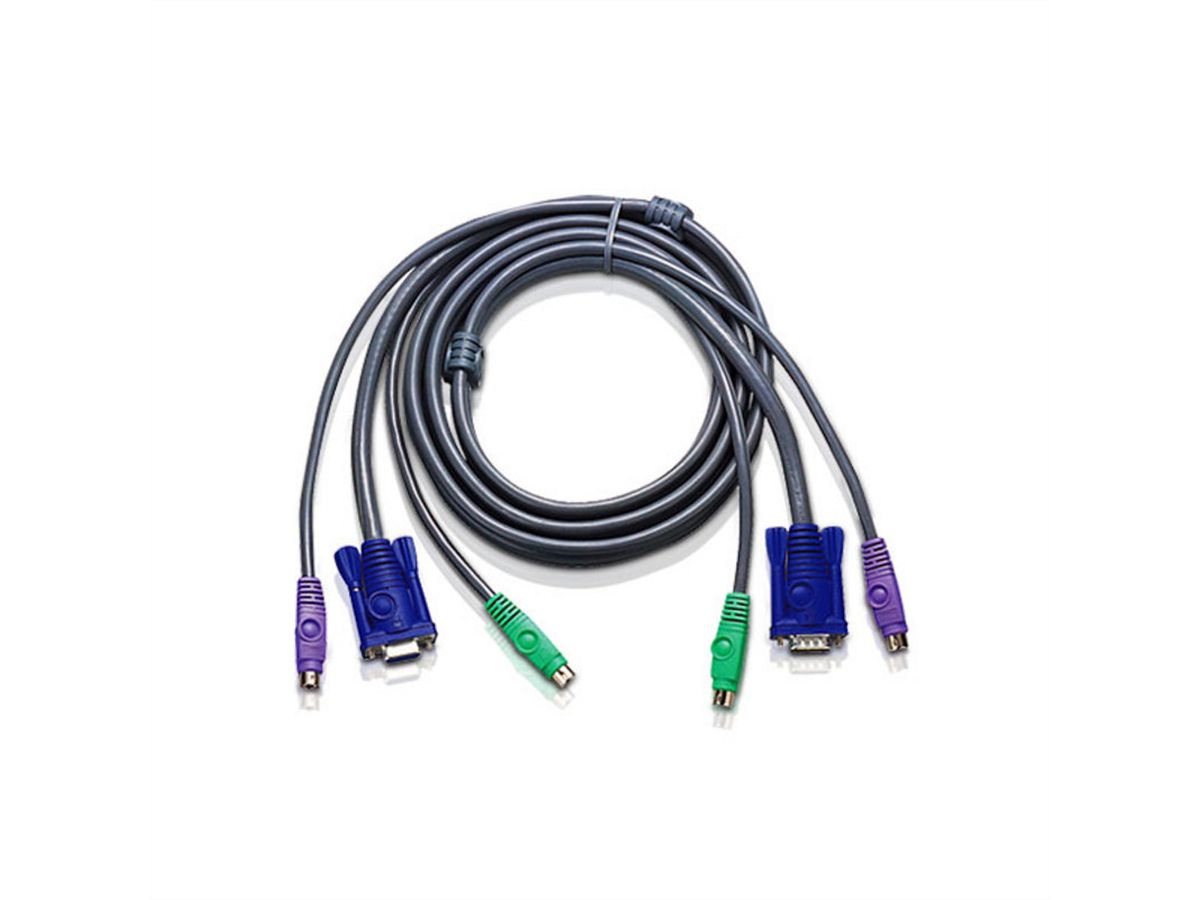 ATEN 2L-5005P/C Câble KVM fin PS/2, gris, 5 m