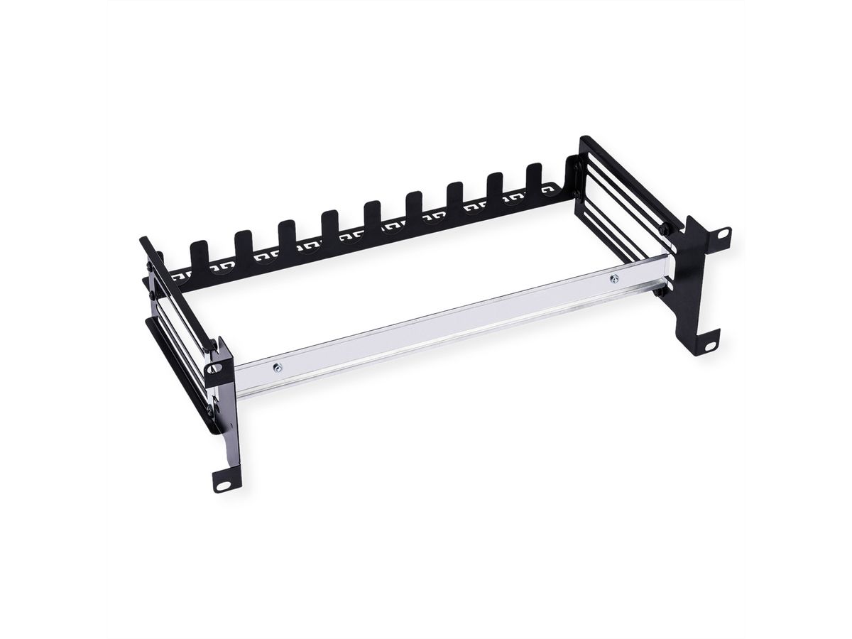 VALUE Cadre de support 19" pour appareils montés sur rail DIN, 3U, noir