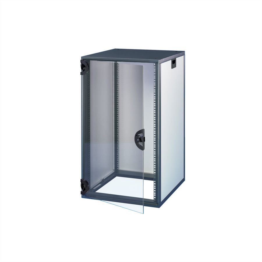 Armoire Novastar SCHROFF avec porte vitrée et panneau arrière, Heavy-Duty, RAL 7021/7035, 1967H 553W 600D