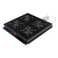 ROLINE Unité de ventilation 4 ventilateurs, thermostat, noir
