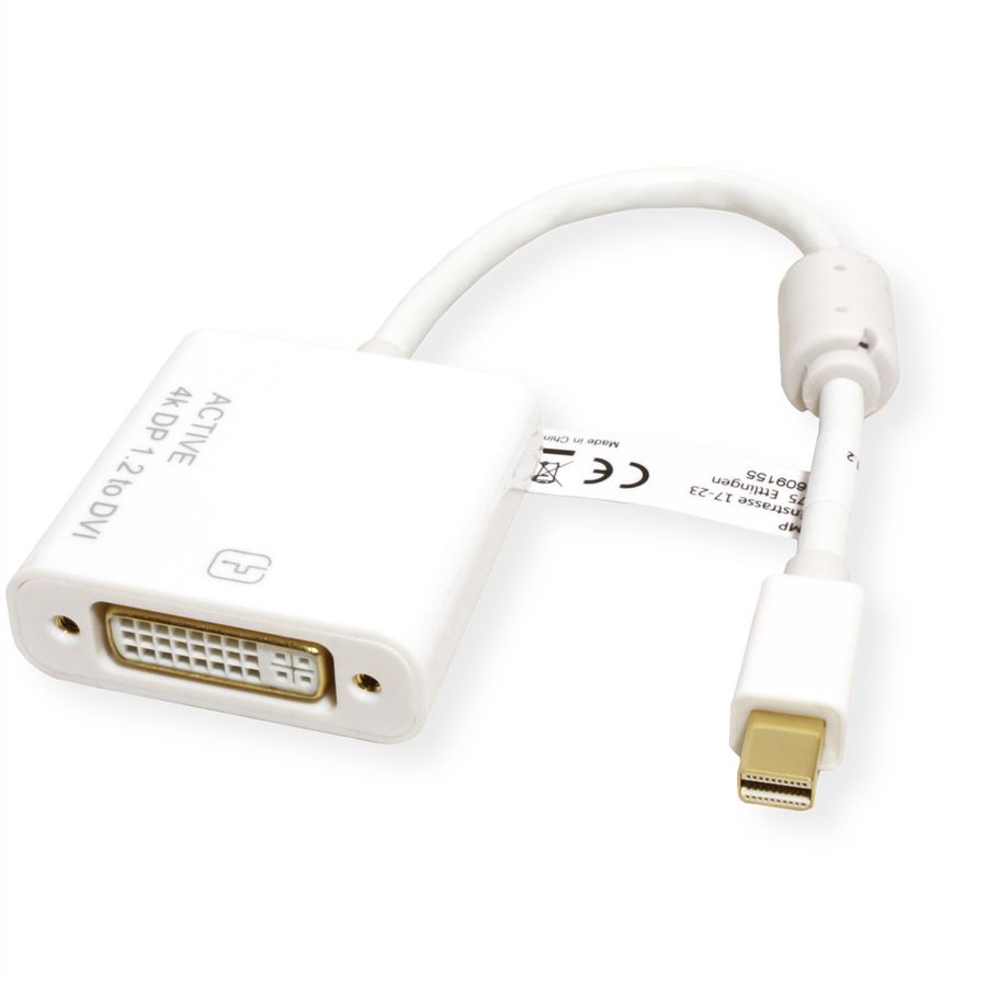 ROLINE 4K Adaptateur Mini DisplayPort-DVI, MiniDP M - DVI F