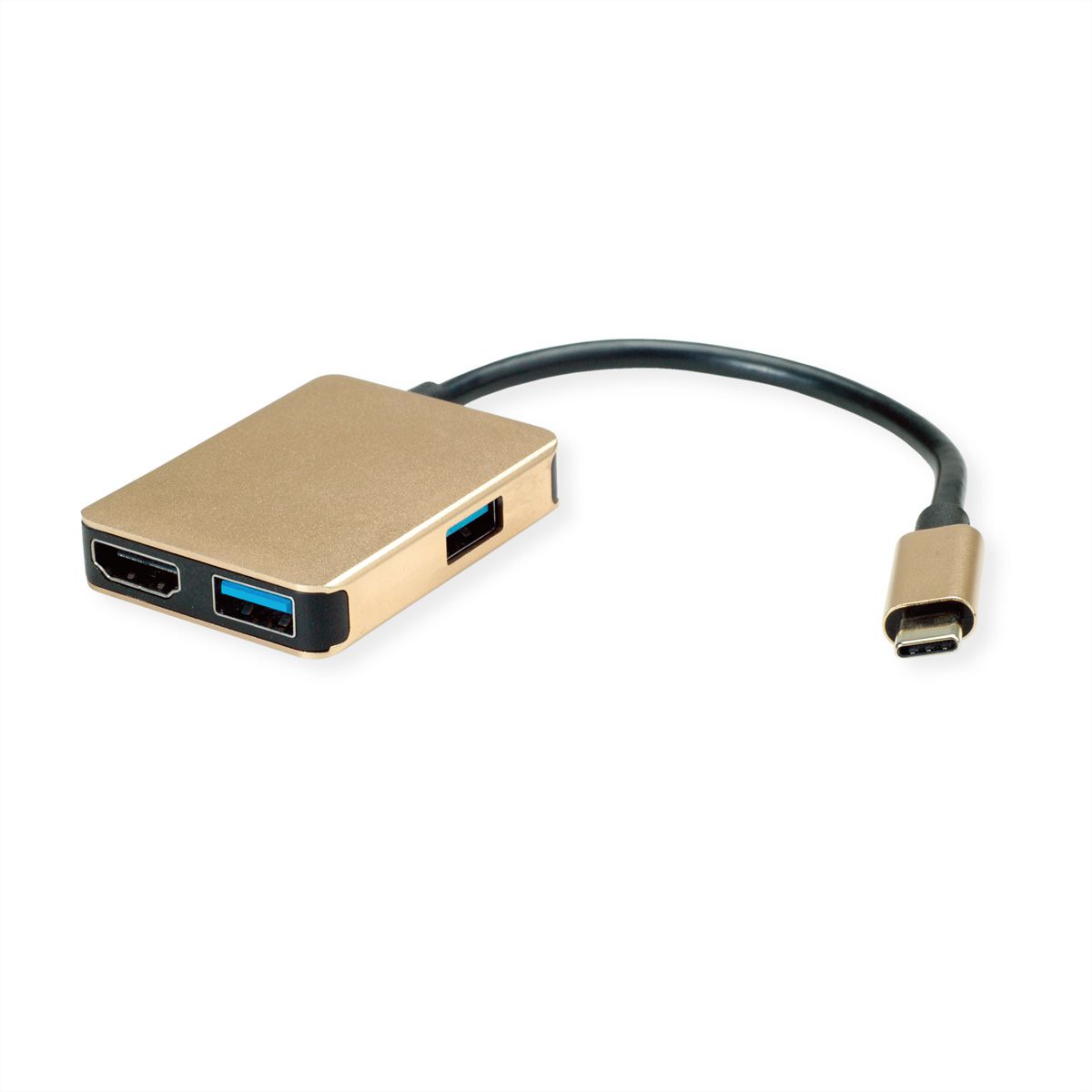 ROLINE GOLD Station d'accueil USB-C, 4K HDMI, 2 ports USB 3.2 Gen 1, 1x USB type C PD (Power Delivery)