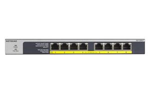 Netgear GS108LP Non-géré Gigabit Ethernet (10/100/1000) Noir, Gris 1U Connexion Ethernet, supportant l'alimentation via ce port (PoE)