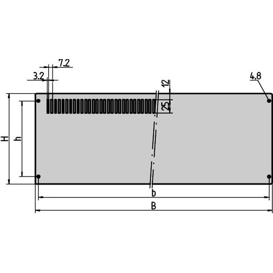 Panneau arrière CompacPRO SCHROFF avec fentes ventilées, 3 U, 63 HP