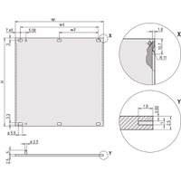 SCHROFF Face avant, blindage Refrofit, 3 U, 84 HP, 2,5 mm, alu, face avant anodisée, face arrière conductrice