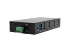 EXSYS EX-11234HMS HUB 4 ports USB 3.2 Gen 1 Din-Rail Kit et mur VIA VL811+ Chipset