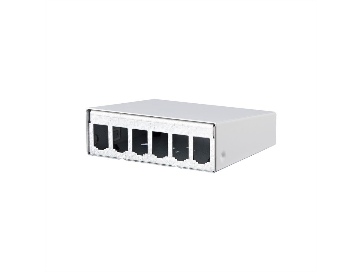 METZ CONNECT Modul boîtier en saillie 6 ports blanc pur, non équipé