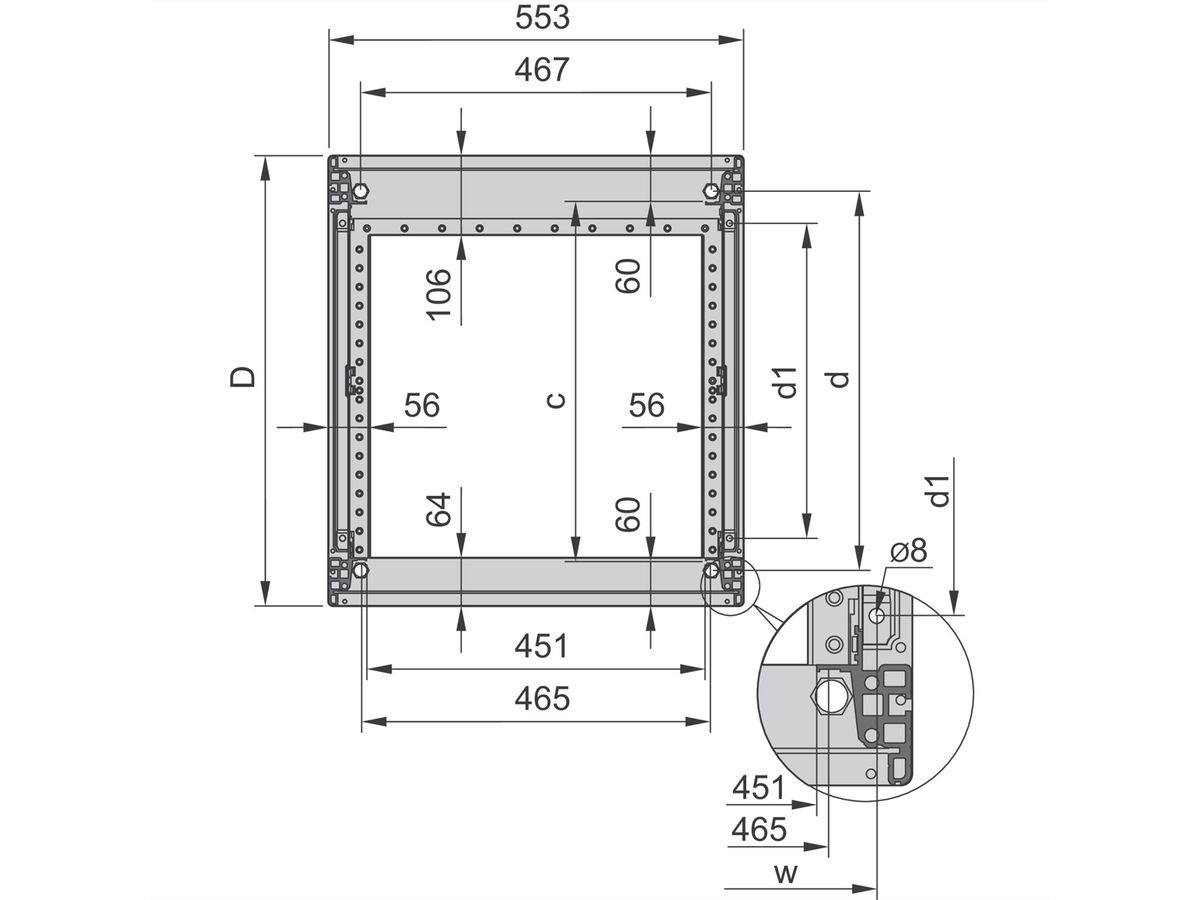 SCHROFF Novastar Cadre d'armoire, Heavy-Duty, 12 U 553W 1000D