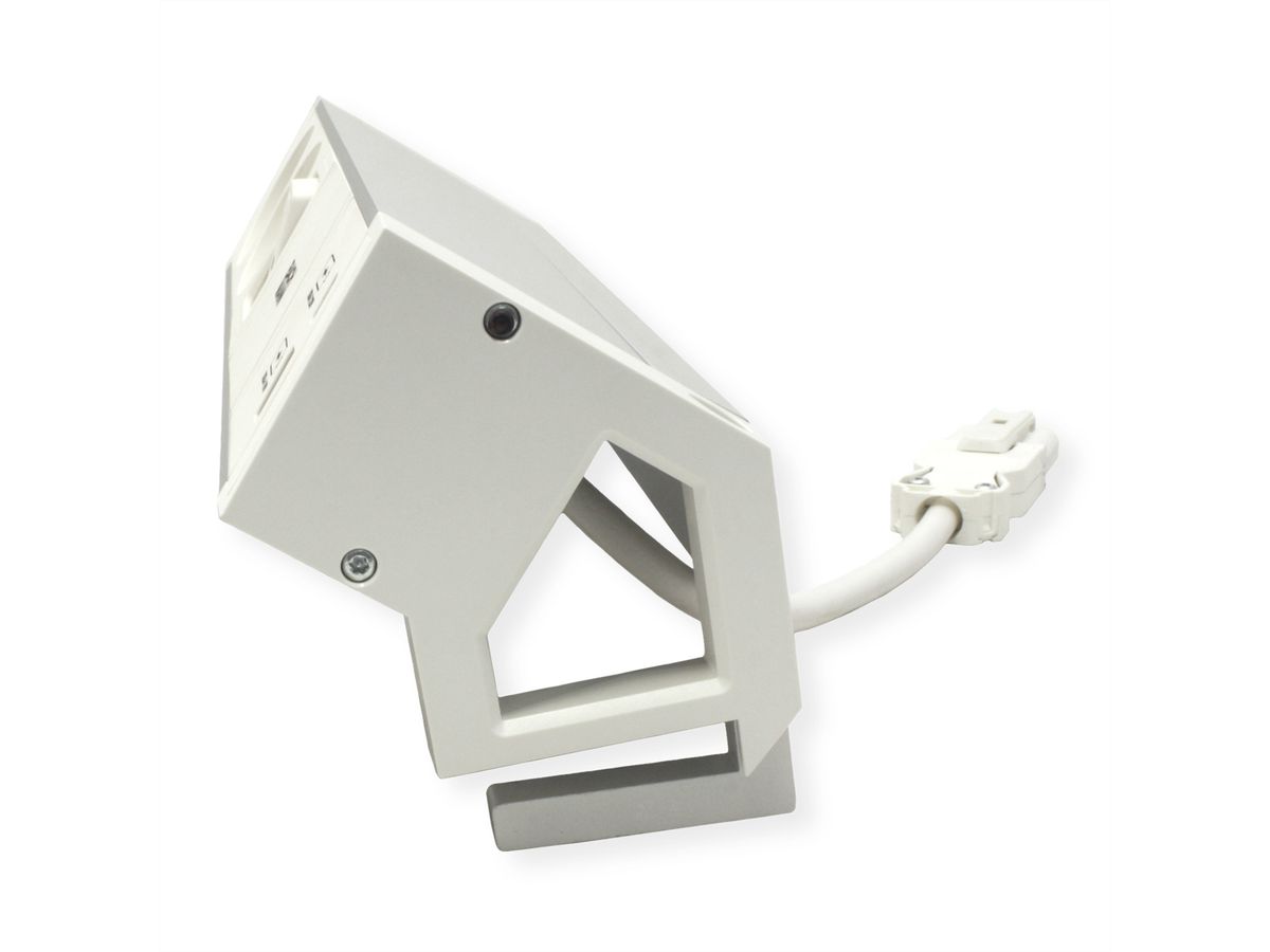 BACHMANN DESK2 ALU WHITE 2xUTE 1xUSB A/C 22W 1xinterrupteur 0,2m