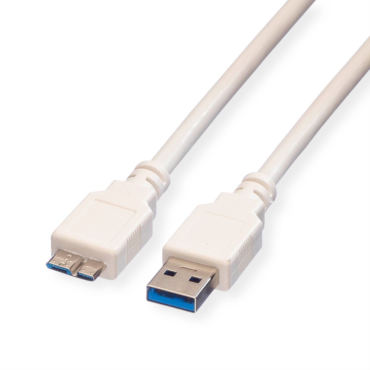 VALUE Câble USB 3.2 Gen 1, A M - Micro B M, blanc, 2 m