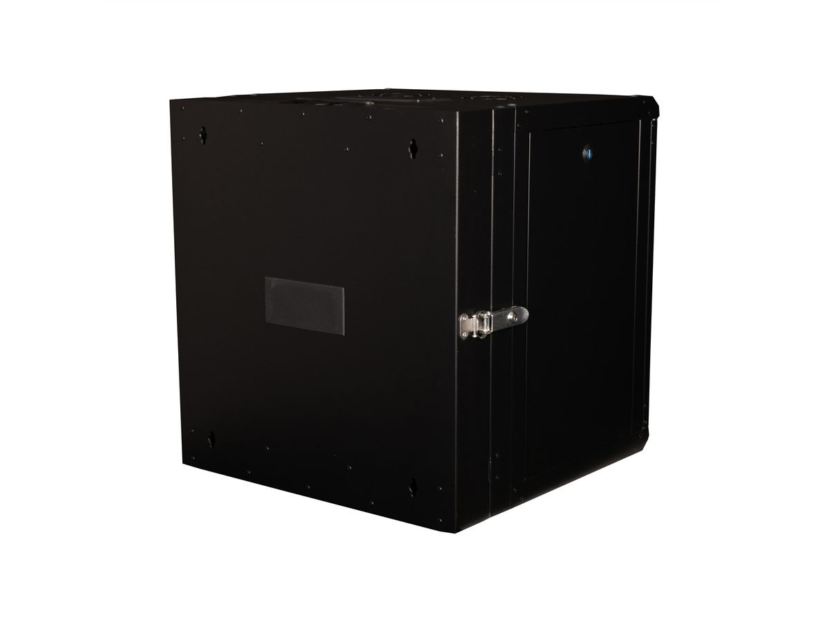 ROLINE 19" Boîtier mural Pro 12U, 600x600 LxP pivotant en 2 parties noir
