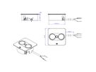 BACHMANN TWIST 2 2xUTE 2,0m AEH aspect inox carré, Mesure p.Ph.3mH05VV-F 5G4 CEE3x32A Lan