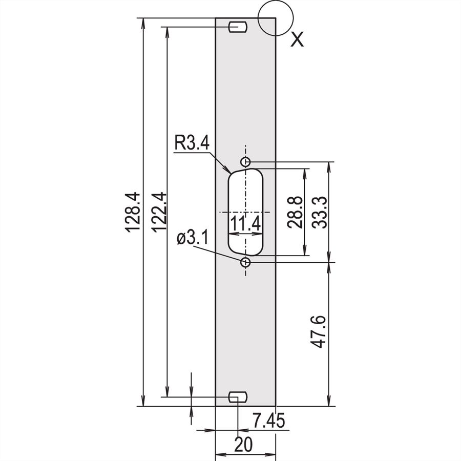 Profil en U SCHROFF Face avant, blindable, découpe Sub-D, 3 U, 4 F, 1 x 15 broches, 2,5 mm, alu, face vue anodisée, face d'appui conductrice
