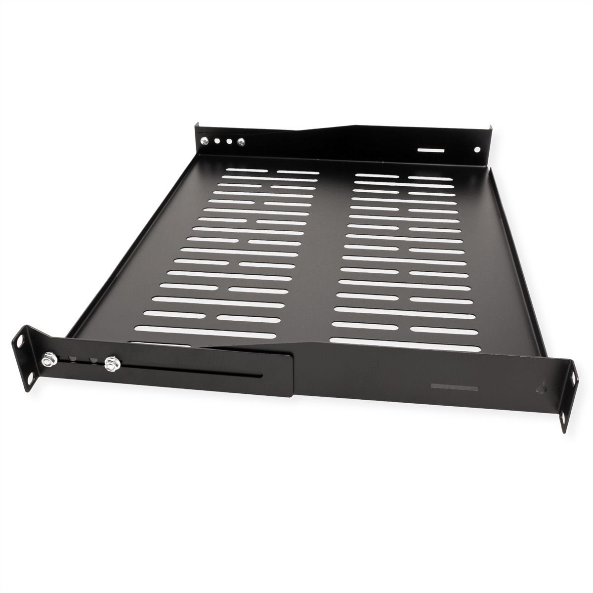 VALUE Etagère 19", 485 x 350 mm, 1 U, max. 25 kg, forme en U, noir