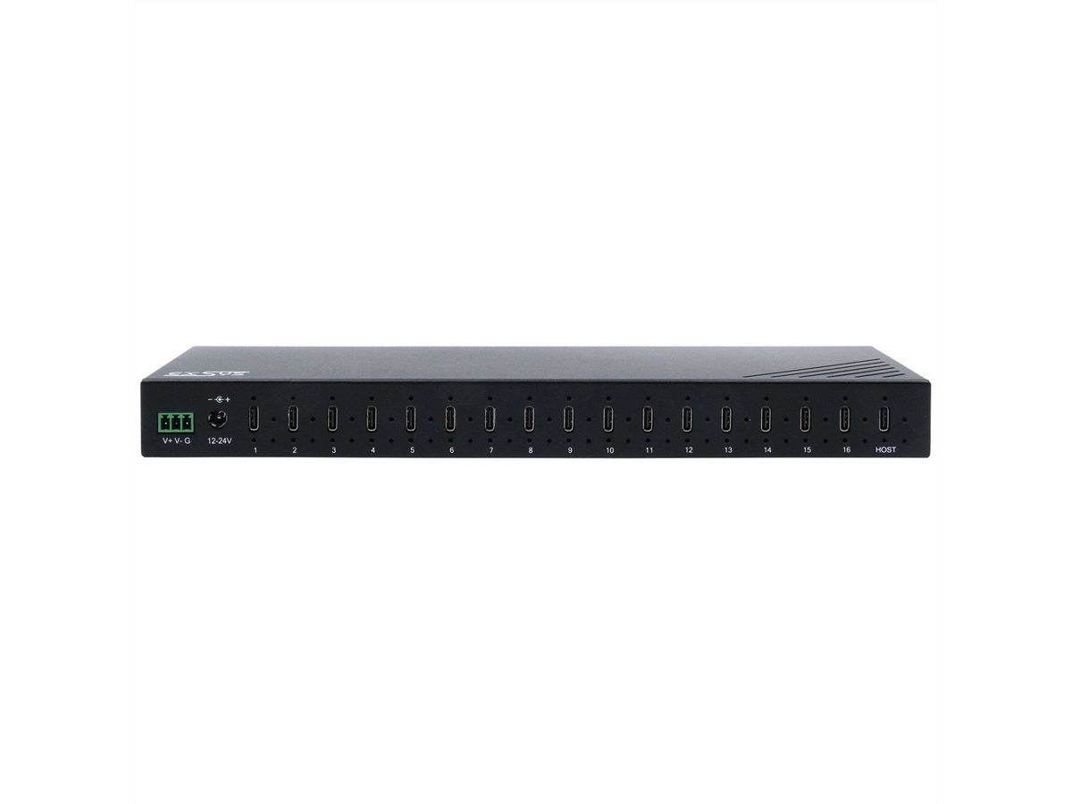EXSYS EX-12276HMS HUB métallique 16 ports USB 3.2 Gen 2, 16x USB type C