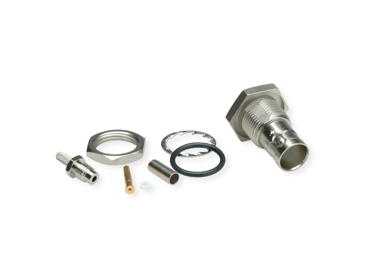 TELEGÄRTNER Prise d'installation de câble BNC 75 Ohm, pour sertissage RG179