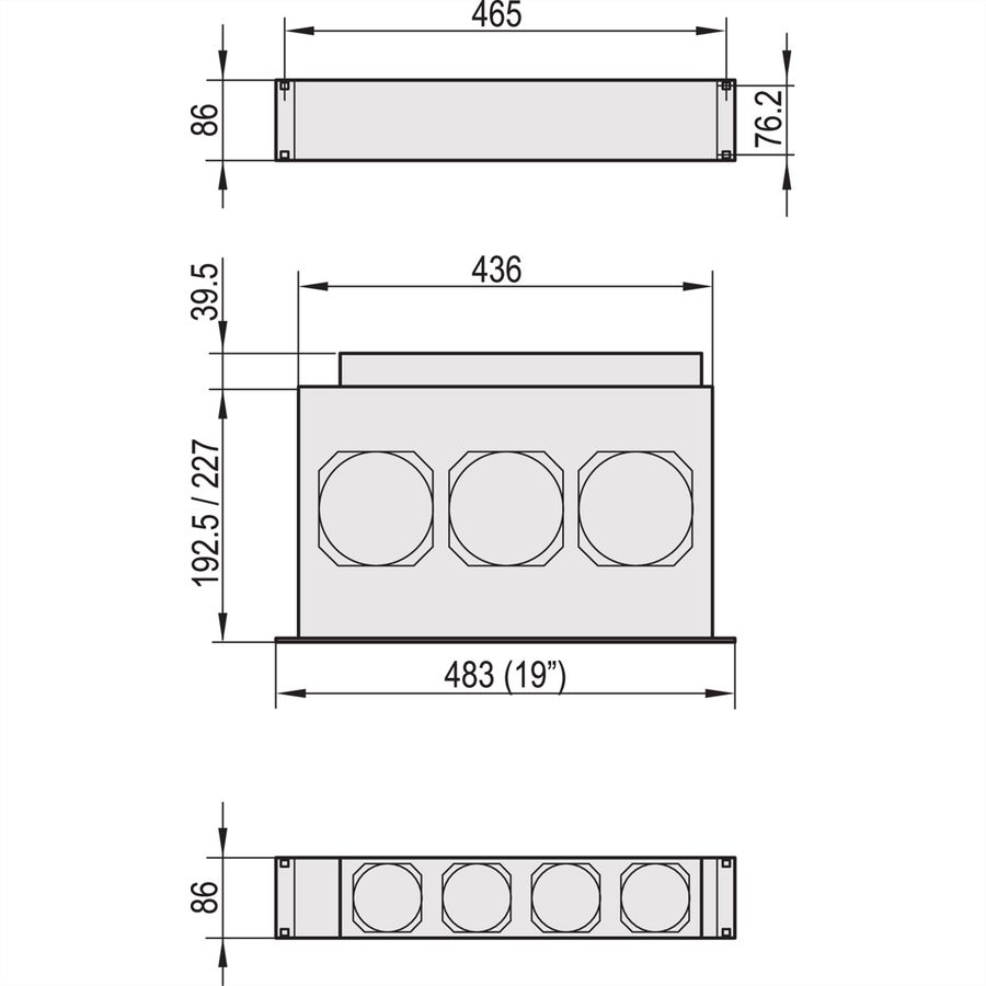 Unité de ventilation SCHROFF avec boîtier pour ventilateur de poussée 19", 2 U, axial, 230 VAC