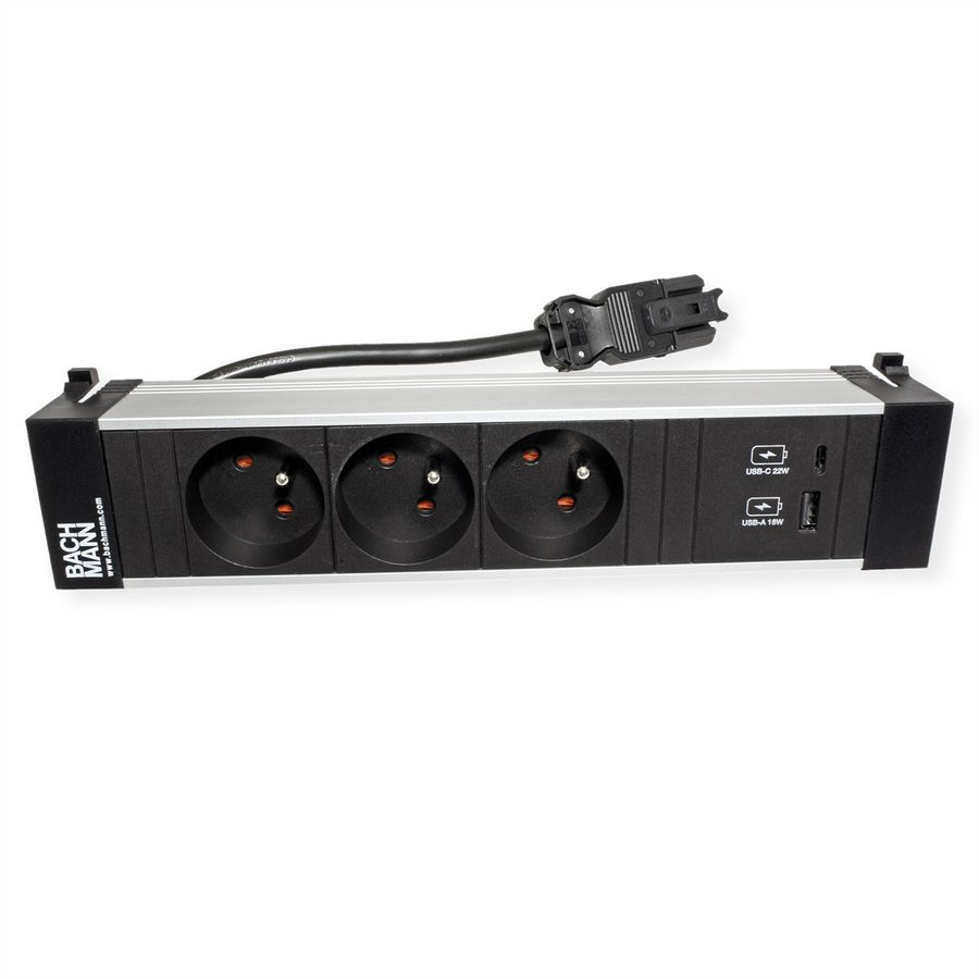 BACHMANN POWER FRAME M 3xUTE 1xUSB A&C 22W 0,2m GST18