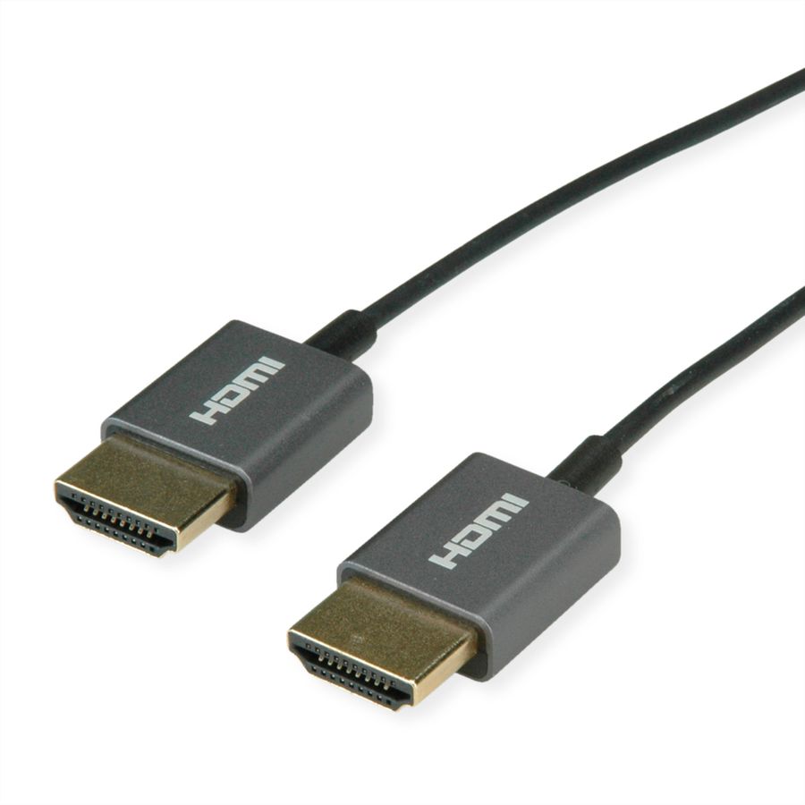 ROLINE Câble HDMI Ultra HD avec Ethernet, 4K, M/M, ultra-slim, coaxial, noir, 2 m