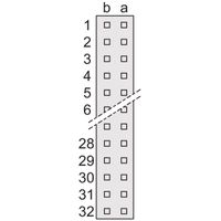 Connecteur SCHROFF Type B, EN 60603, DIN 41612, mâle, 64 contacts, broches à souder, 3 mm