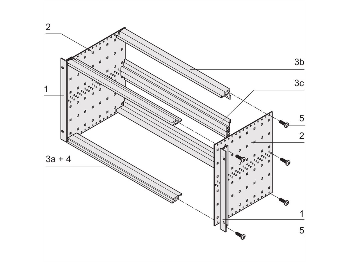 SCHROFF EuropacPRO 19" Kit sous-rack pour connecteur DIN, glissière, 6 U, 295 mm