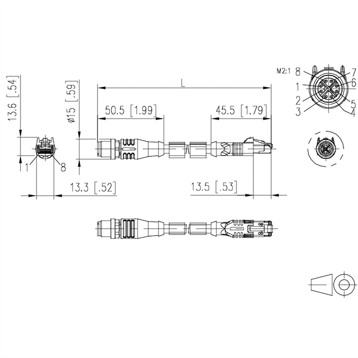METZ CONNECT Câble Ethernet industriel M12-RJ45, codage X, 1 m