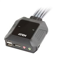 ATEN CS22DP Commutateur KVM DP USB 2 ports avec sélecteur de port distant