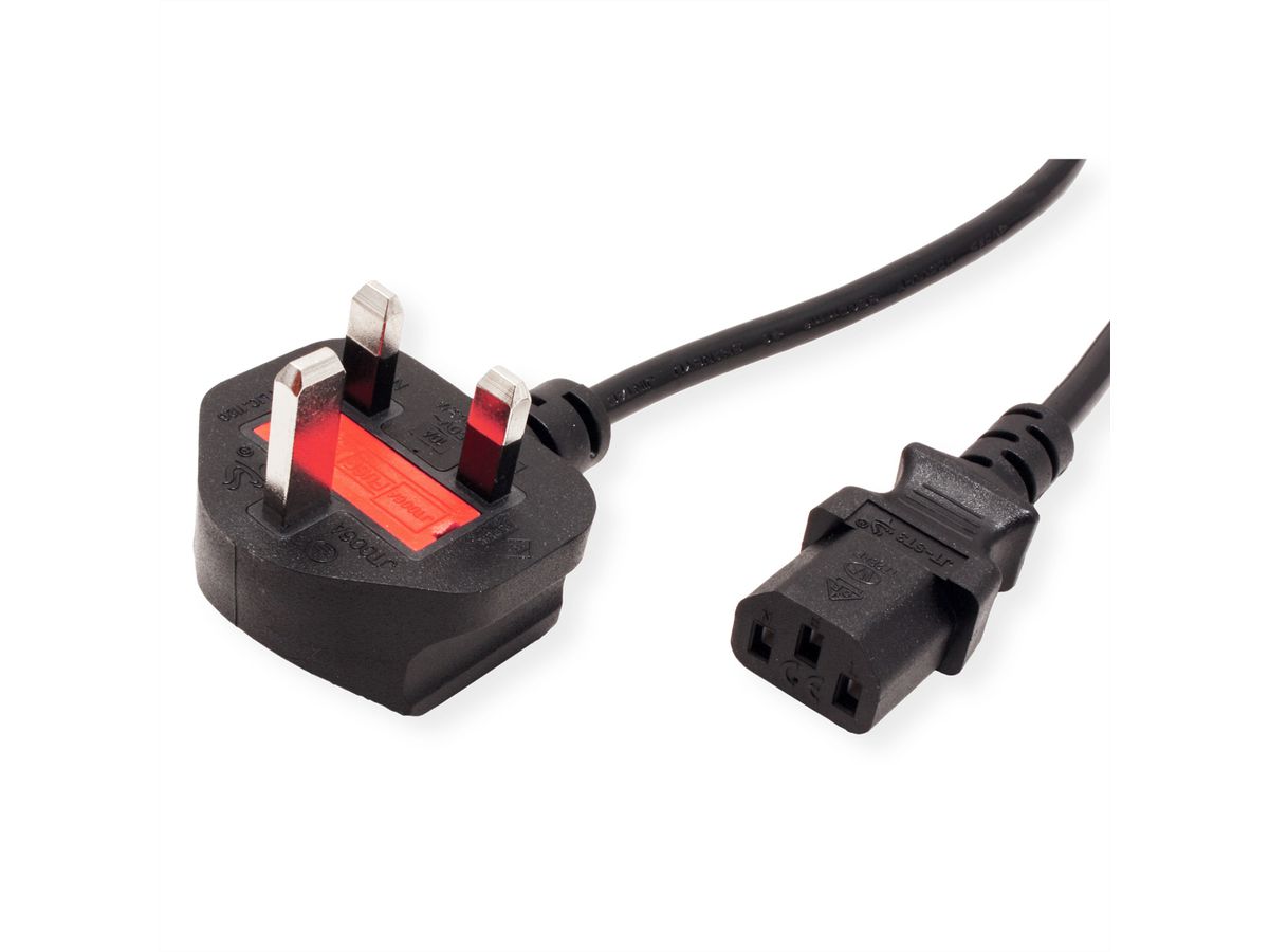 VALUE Câble d'alimentation C13 - UK, 10A, noir, 3 m