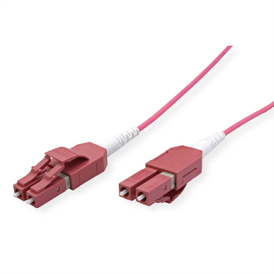ROLINE Cordon FO 50/125µm OM4, LC/LC, LSOH, UNIBOOT, violet, 15 m