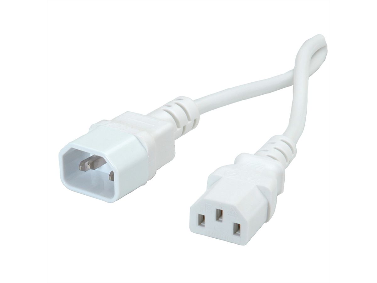 VALUE Câble d'alimentation, IEC 320 C14 - C13, blanc, 1,8 m