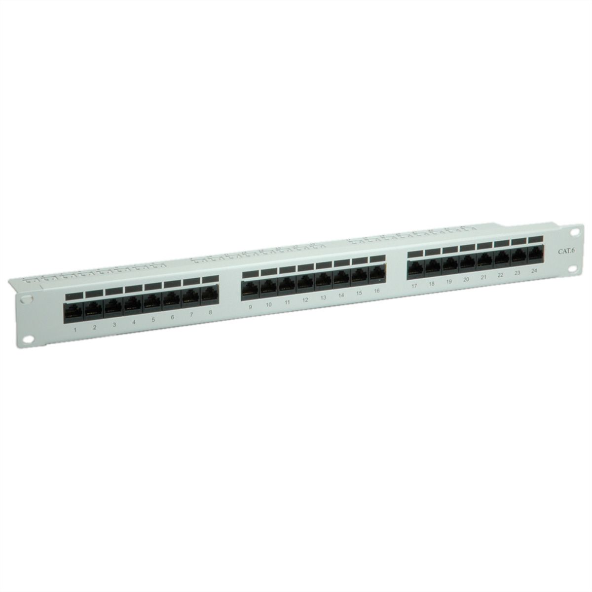 VALUE Panneau de brassage non blindé 19" Cat.6 (Classe E), 24 ports, gris