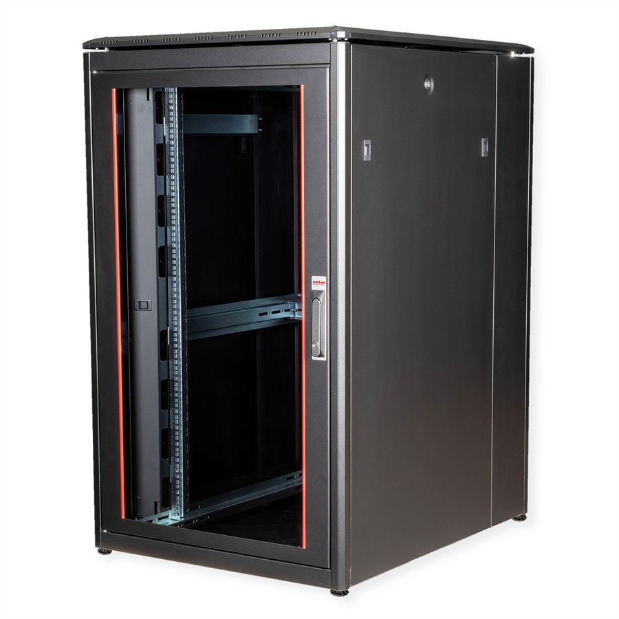 ROLINE 19" Baie réseau Pro 26U, 800x1000 LxP Porte verre noir