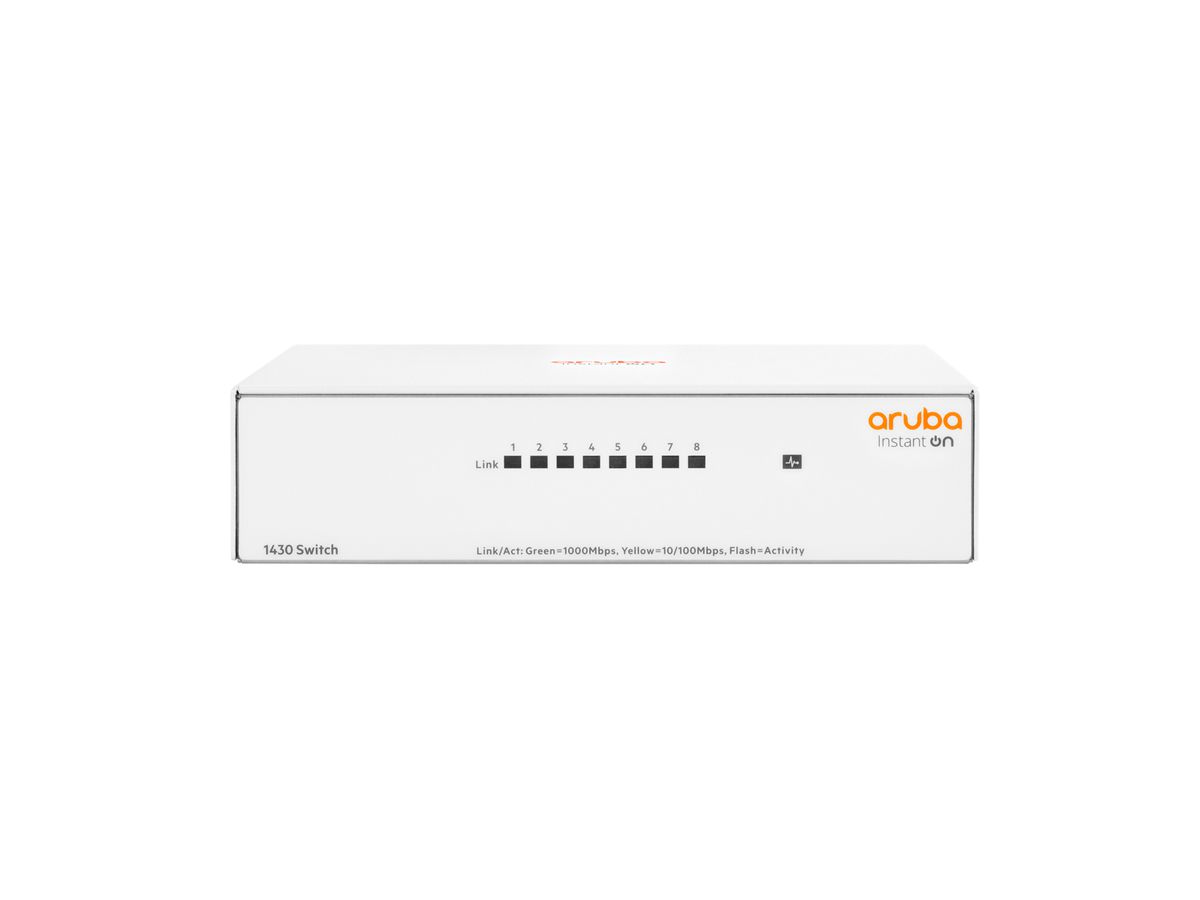 HPE Aruba Networking Aruba Instant On 1430 8G Non-géré L2 Gigabit Ethernet (10/100/1000) Blanc