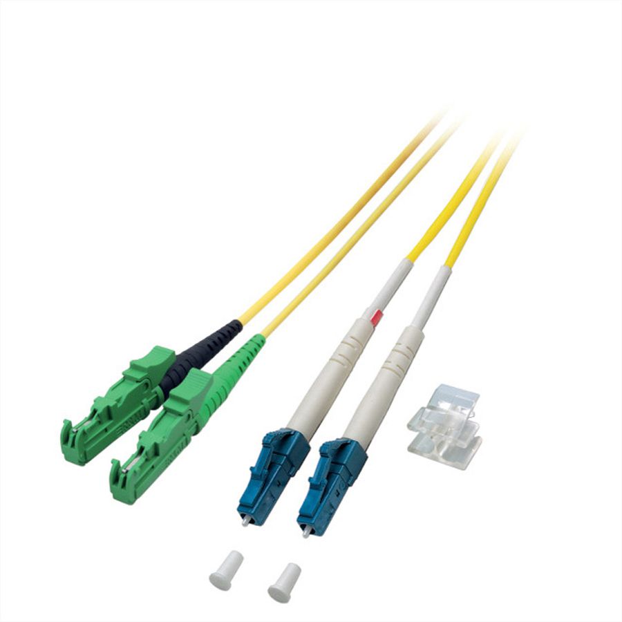 Câble FO Duplex 9/125µm, E2000APC / LC, jaune, 2 m