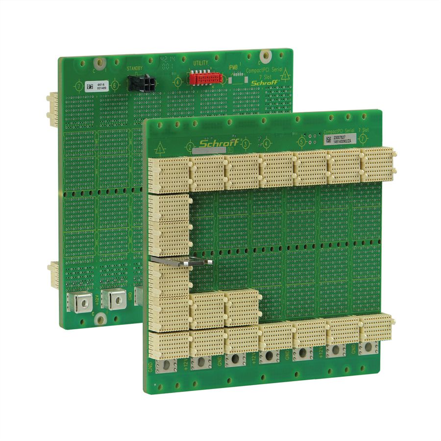 Carte-mère série CPCI SCHROFF, 3 U, 7 slots, System Slot Left, Single Star, sans RIO