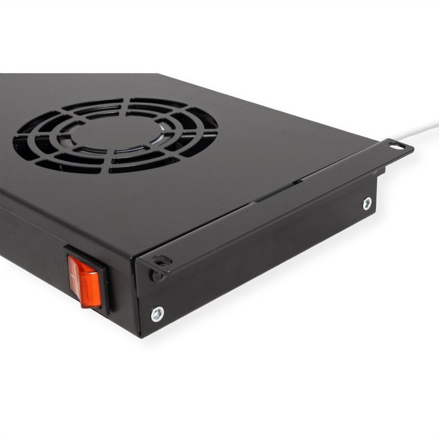 ROLINE 19" Unité de ventilation, 2 ventilateurs, thermostat, noire