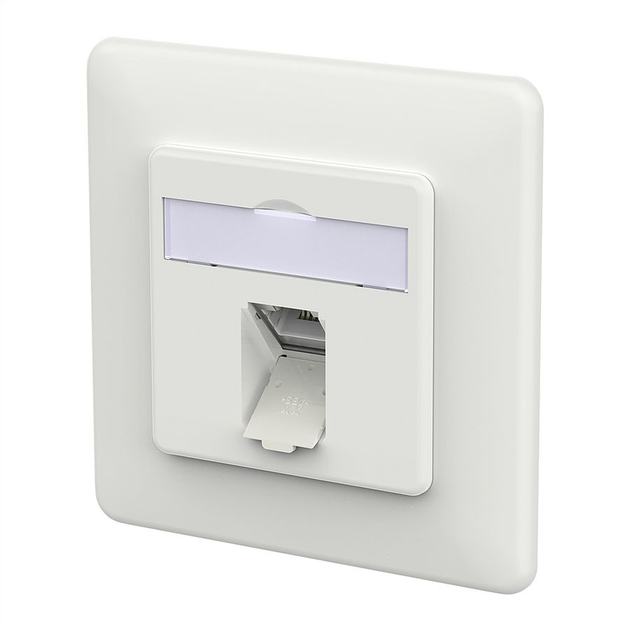 METZ CONNECT E-DAT C6A LSA++ Prise, 1 port, encastré (UP), blanc signalisation brillant