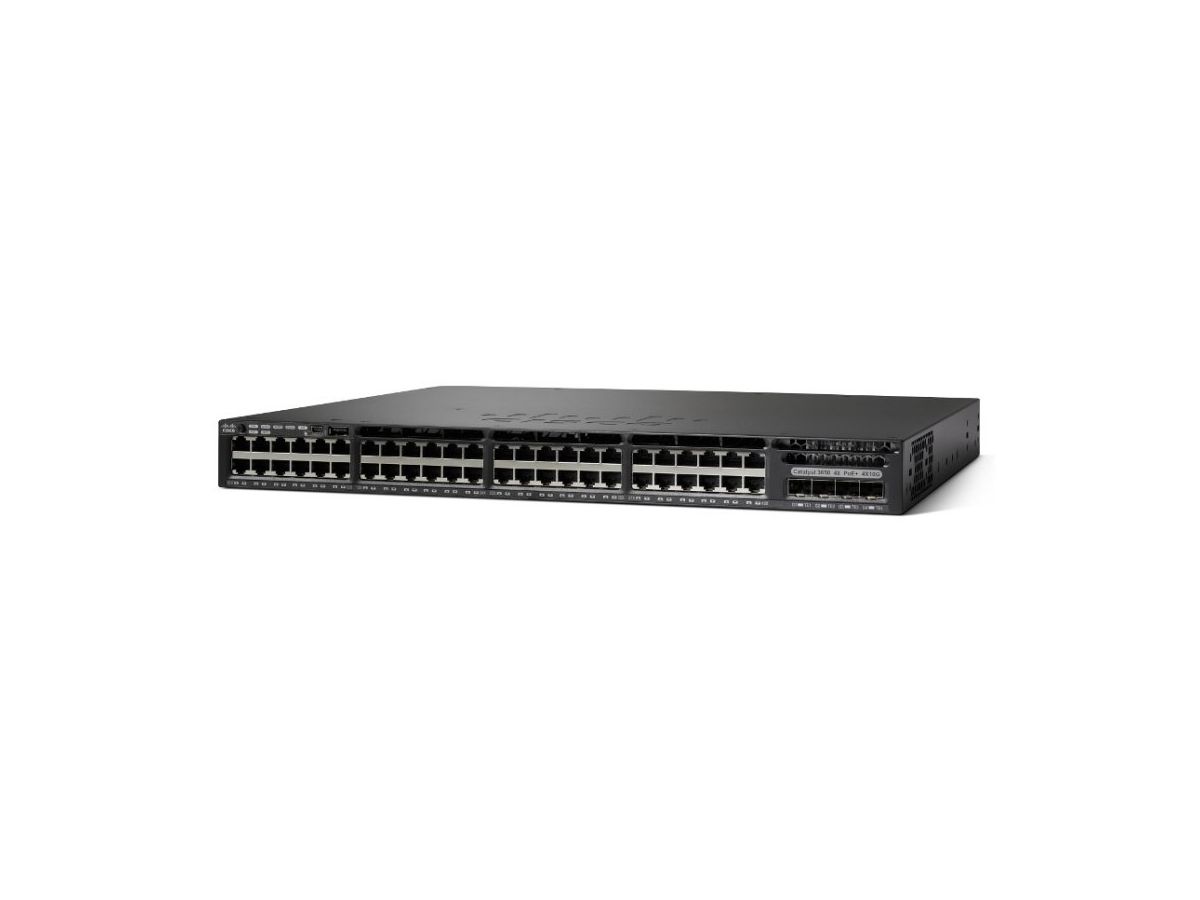 Cisco Catalyst C3650-48TS-E, Refurbished Géré L3 Gigabit Ethernet (10/100/1000) 1U Noir