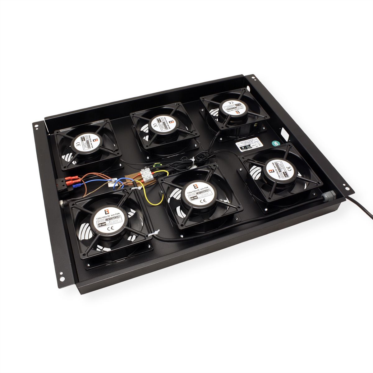 ROLINE 19" Unité de ventilation de toit, 6 ventilateurs, ON/OFF, pour baie serveur par serie, noir