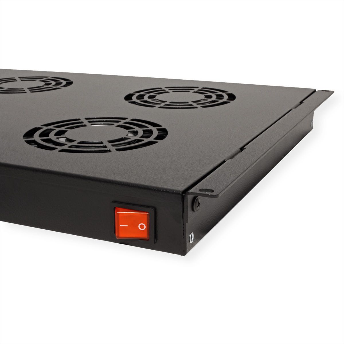ROLINE 19" Unité de ventilation, 4 ventilateurs, thermostat, noire