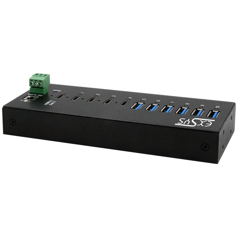 EXSYS EX-12280HMS HUB métallique 10 ports USB 3.2 Gen 2, 4x USB-C et 6x USB-A