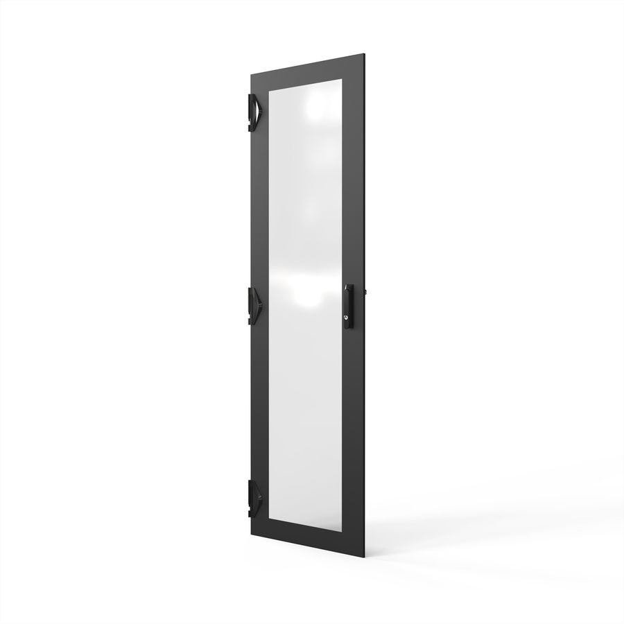 SCHROFF Porte 1800H 600L verre IP20 fermeture 3 points RAL7021