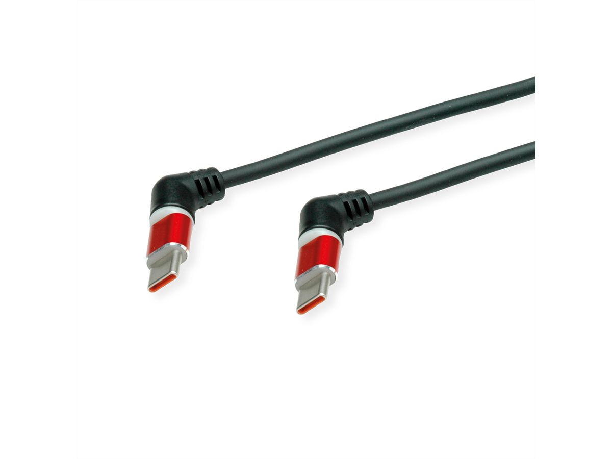 ROLINE Câble USB 2.0, C-C, M/M, rotation à 360°, rouge/noir, 2 m