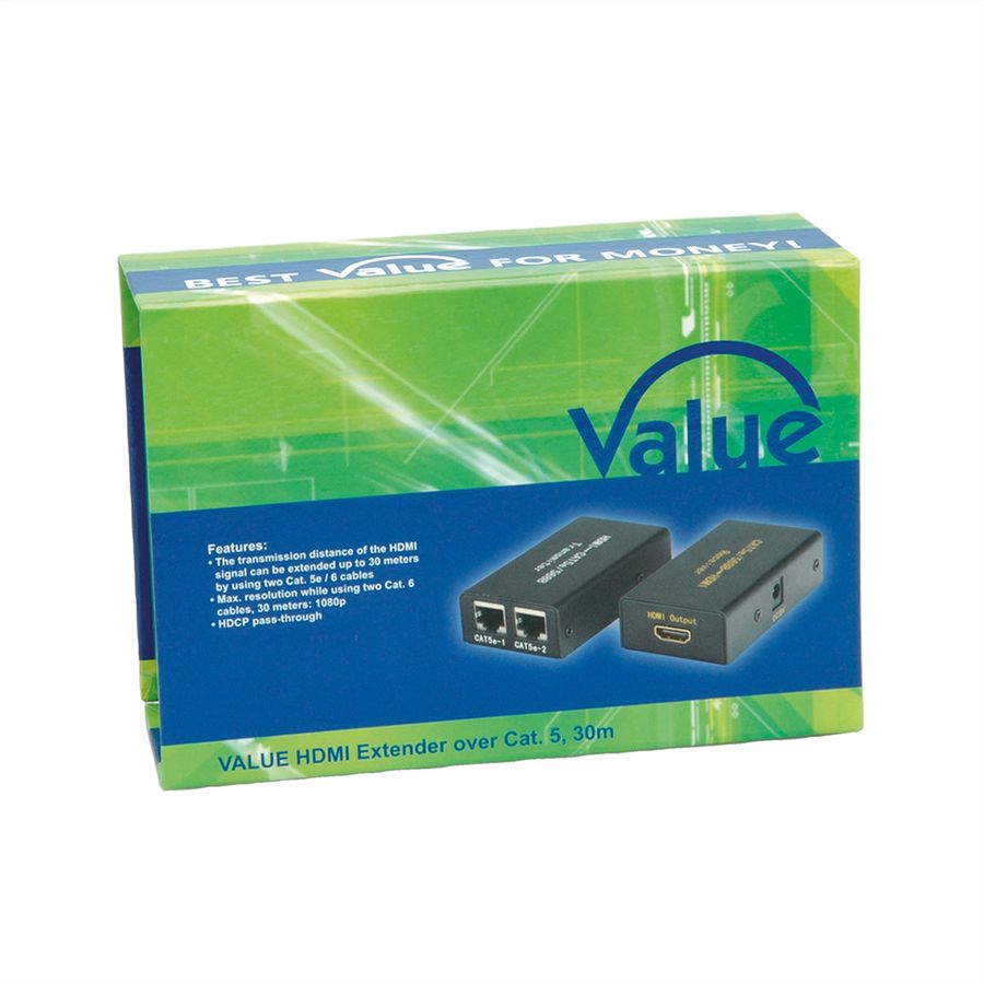 VALUE Prolongateur HDMI via Cat. 5, 25m
