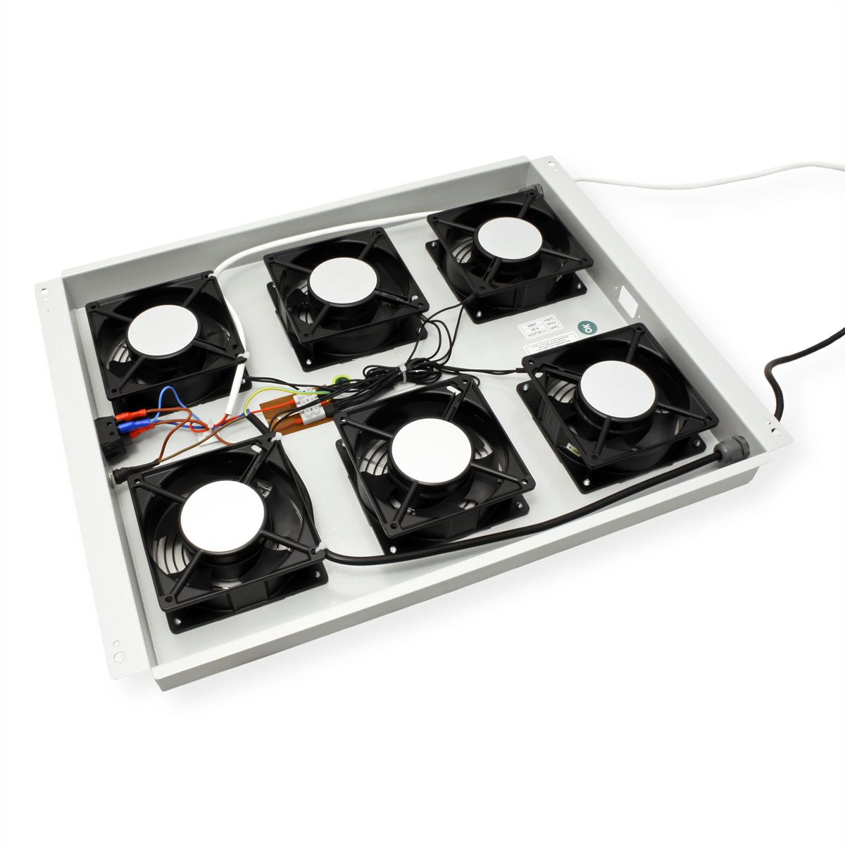 ROLINE 19" Unité de ventilation de toit, 6 ventilateurs, Thermostat pour baie serveur, grise