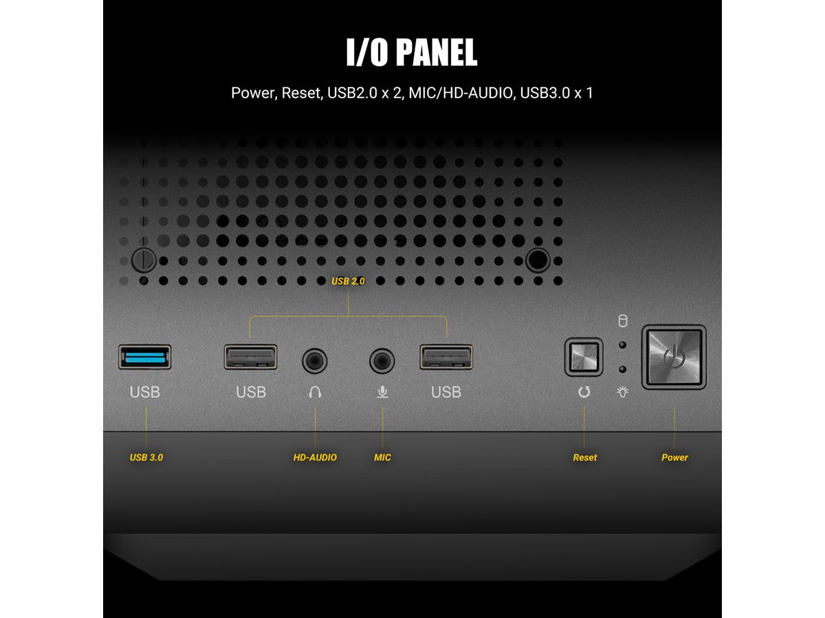 ANTEC AX20 Boîtier PC Midi Tower Gaming Noir ATX, noir